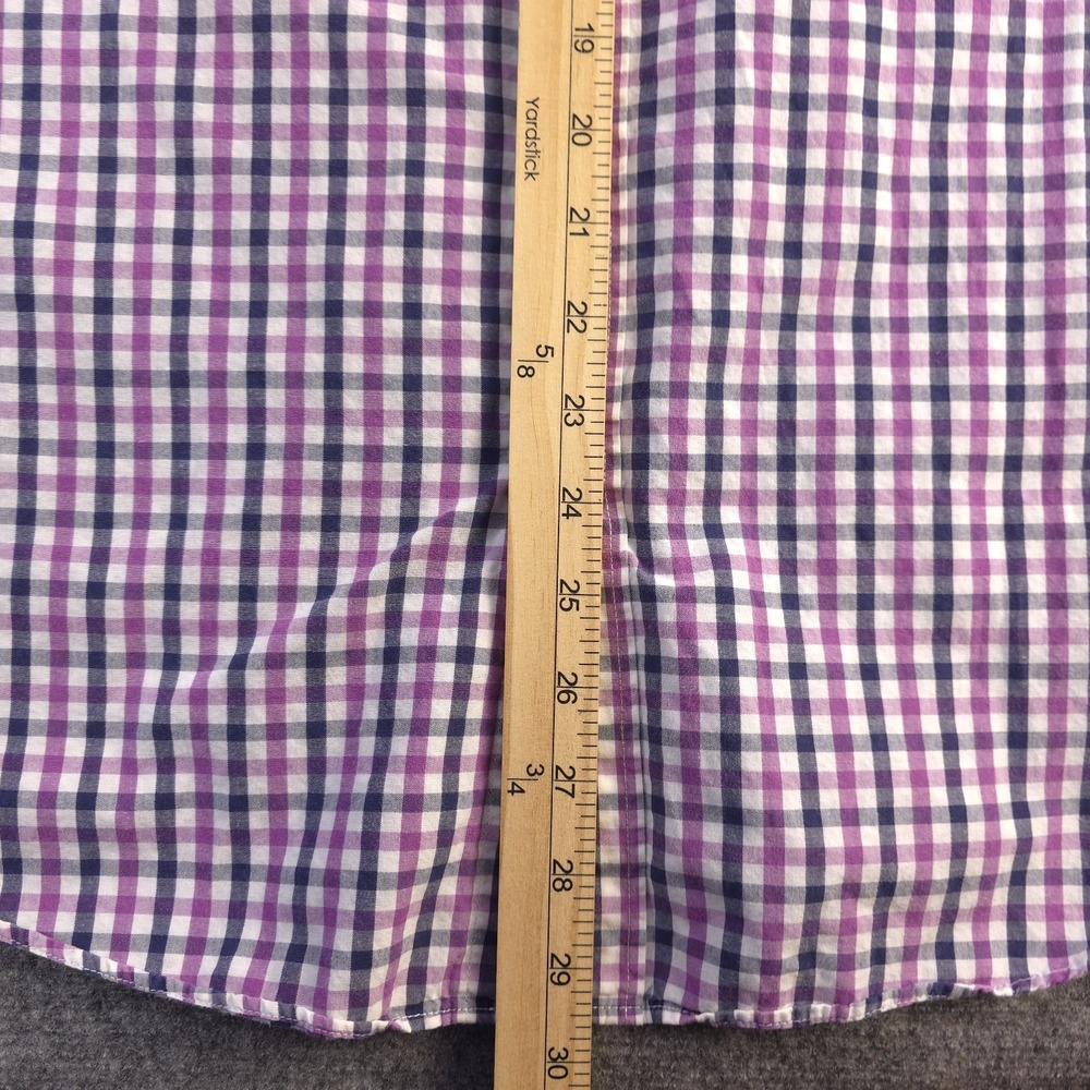 J Crew Shirt Large Slim Fit Purple Check Long Sleeve Button Down Cotton - Picture 6 of 9